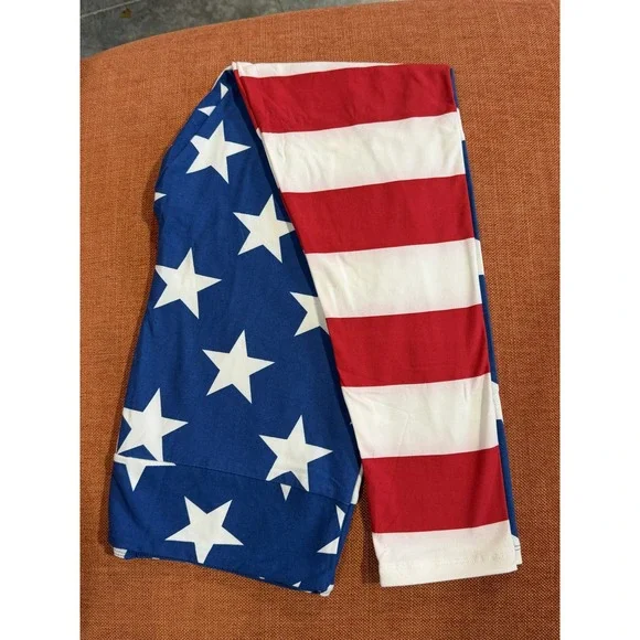 LuLaRoe Leggings Women TC Red White Blue NWT Stars Stripes Americana - Picture 1 of 3
